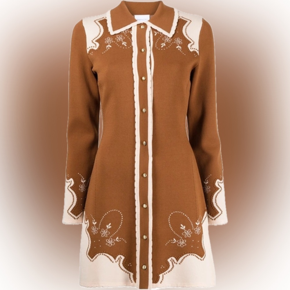 ALICE MCCALL Paris is Burning Jacket Dress - Western Brown. Size AU12/EU40/8US